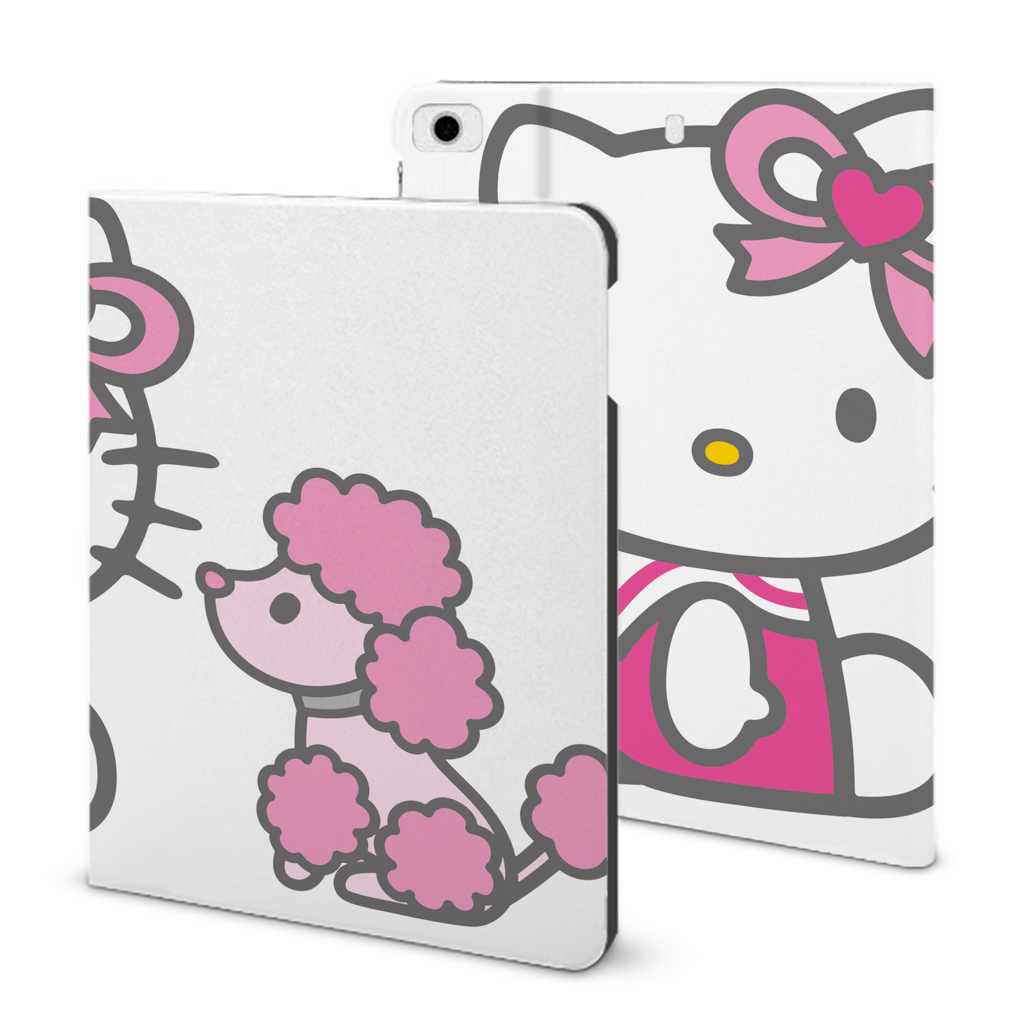 （画像用） Hello Kitty ハローキティ IPad ケース ブック型 PUレザー TPU 耐衝撃 軽量 薄型 ペン収納なし 全面保護 IPad 各モデル対応
